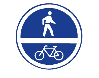 Separated track & path for pedal cycles and pedestrians